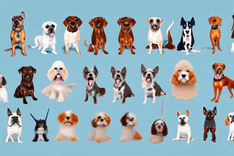 A variety of different dog breeds