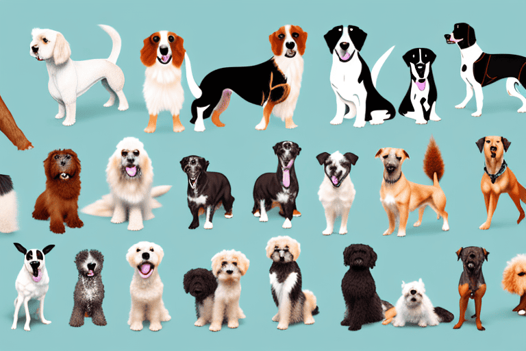 Several different breeds of dogs