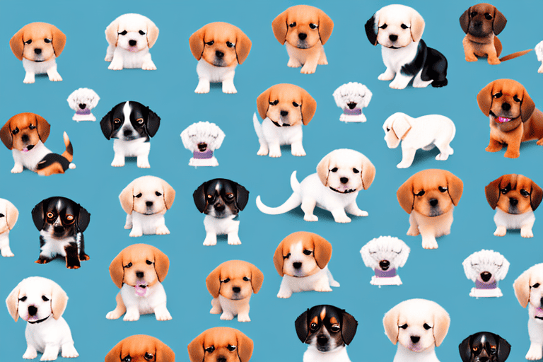 A variety of different breeds of puppies