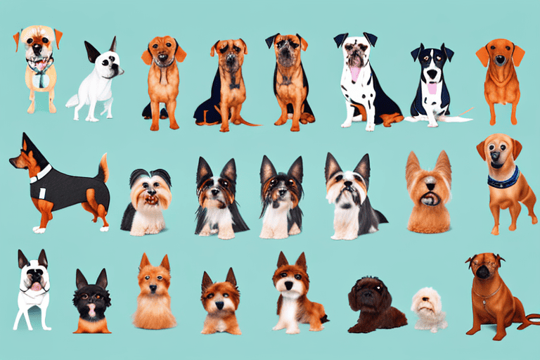 A variety of different dog breeds