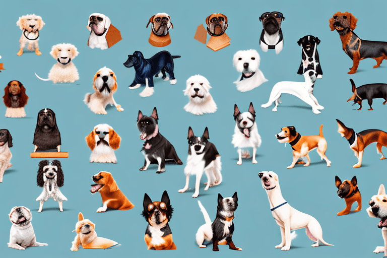 Several diverse dog breeds