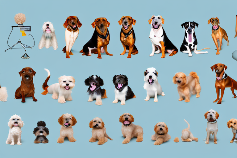 A variety of different dog breeds