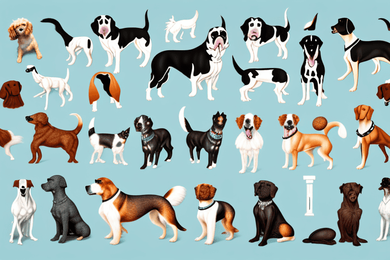 Several different types and breeds of dogs