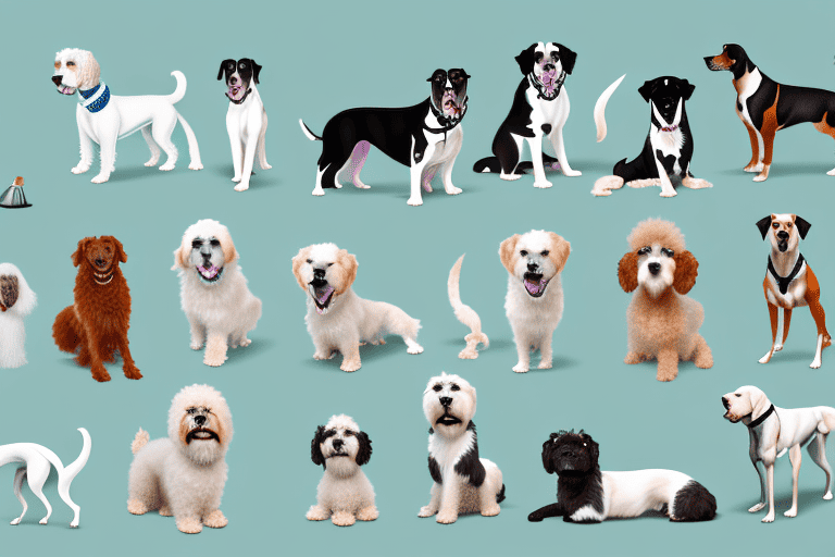 Several different breeds of dogs