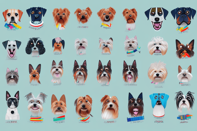 A variety of different dog breeds