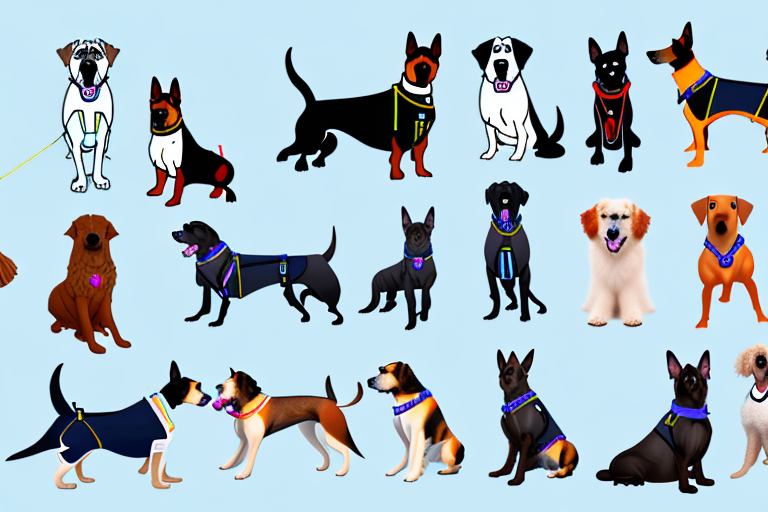 Various breeds of dogs