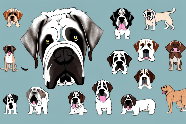 Several different types of large dog breeds