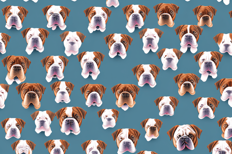 Several distinct types of bulldogs in various poses