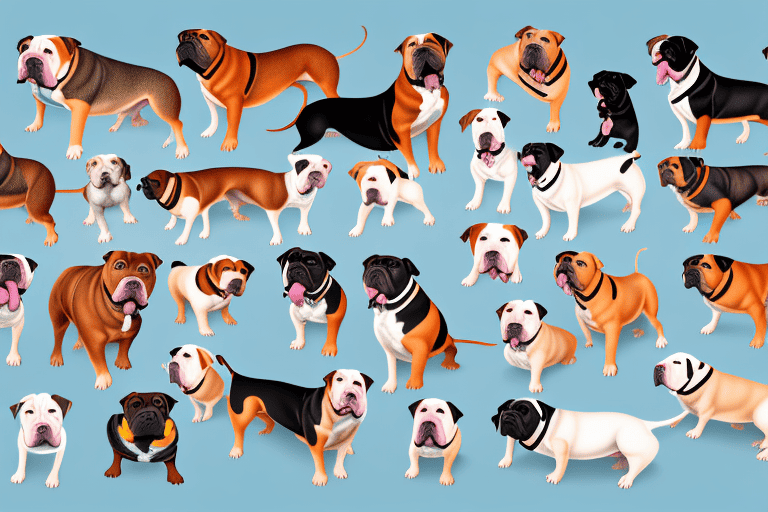 Several distinct breeds of bully dogs