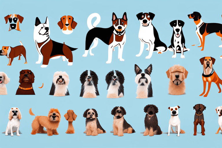 A variety of different dog breeds