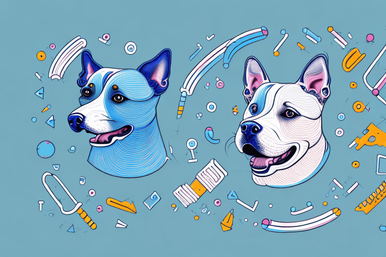 A playful bluey dog