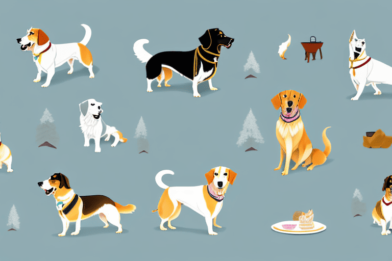 Various breeds of dogs in different boyfriend-like scenarios