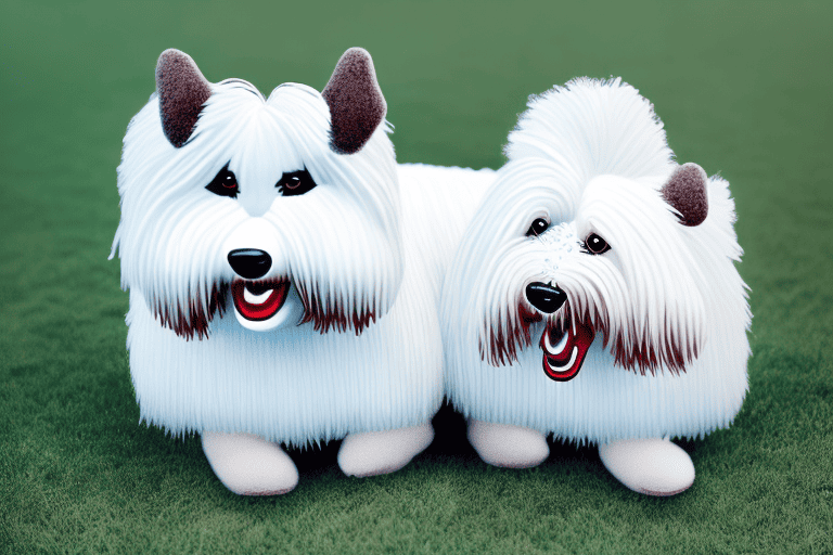 A plush-coated lassie dog breed in a playful pose