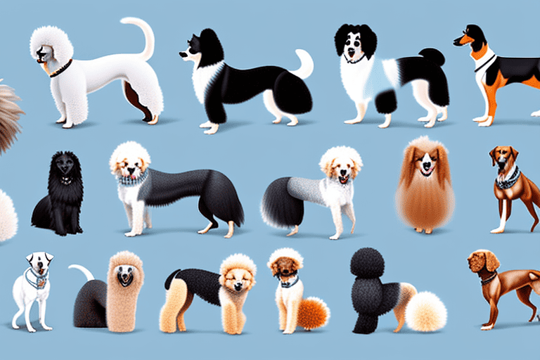 Various breeds of dogs showcasing different types of coats