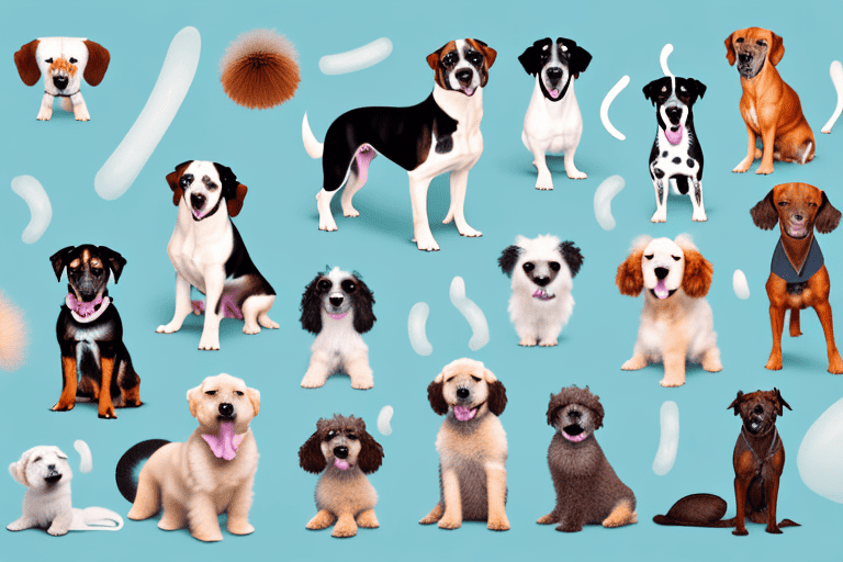 Several different breeds of dogs