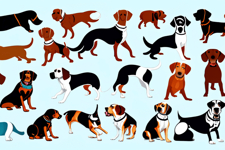 Various dog breeds showcasing different characteristics