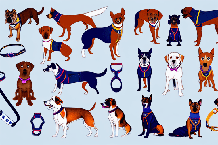 Several different types of dog harnesses