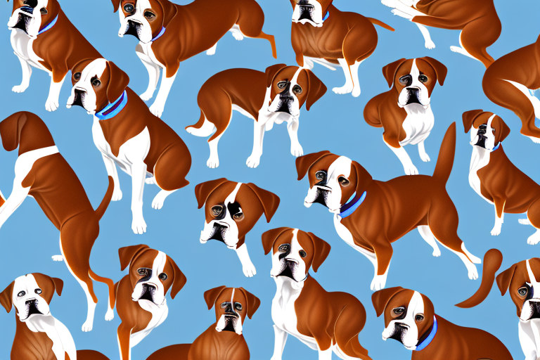 Several distinct boxer dogs