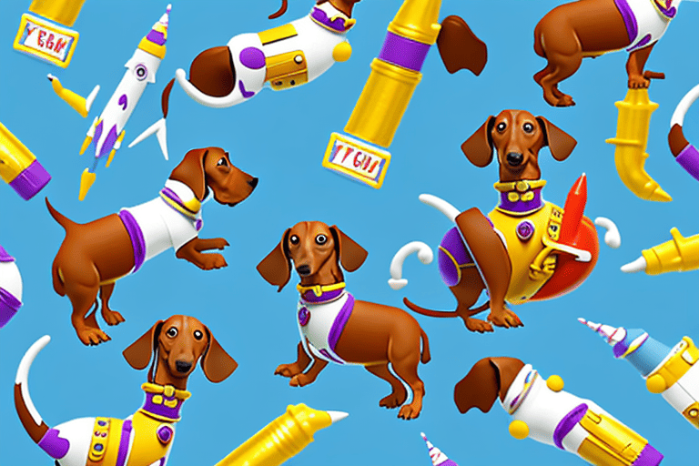 A playful dachshund