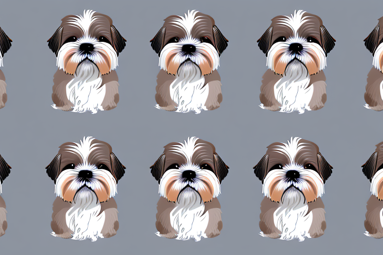 Several distinct shih tzu dogs