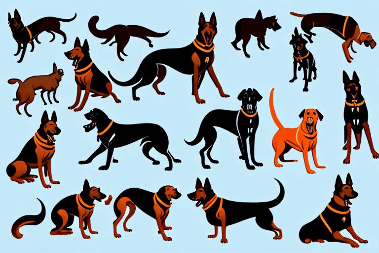 Several different dog breeds