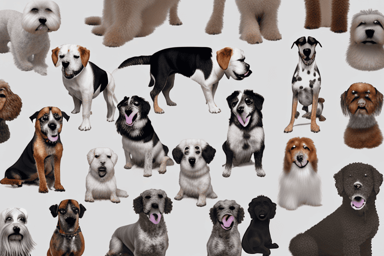 Several different breeds of dogs