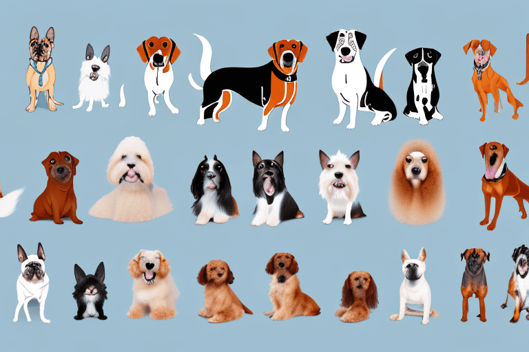 A variety of different dog breeds