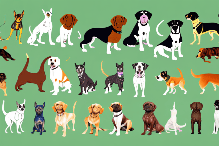 A diverse array of different dog breeds