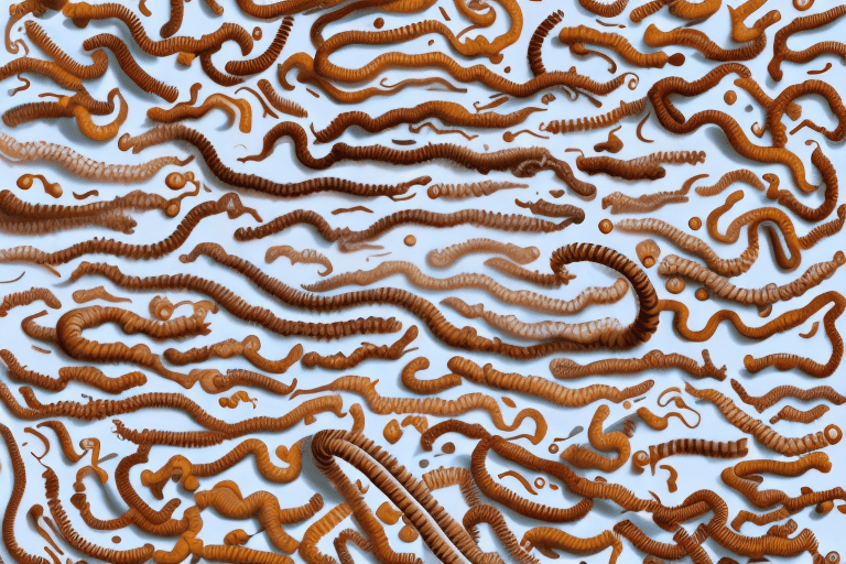 Various types of dog worms in a realistic style