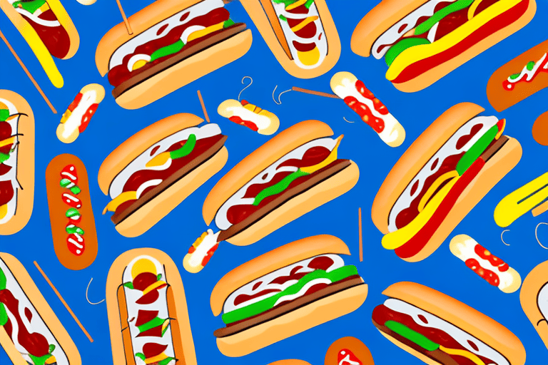 A variety of hot dogs with different toppings and styles