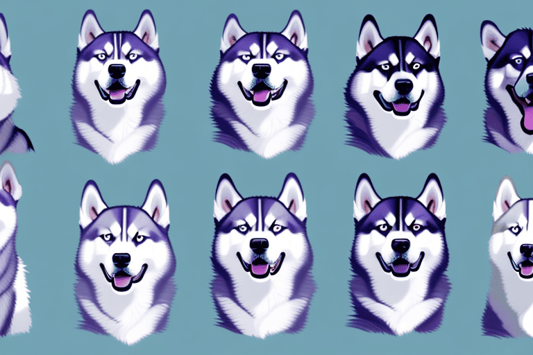 Several different types of husky dogs