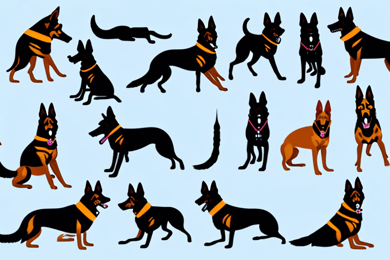 Various types of police dogs