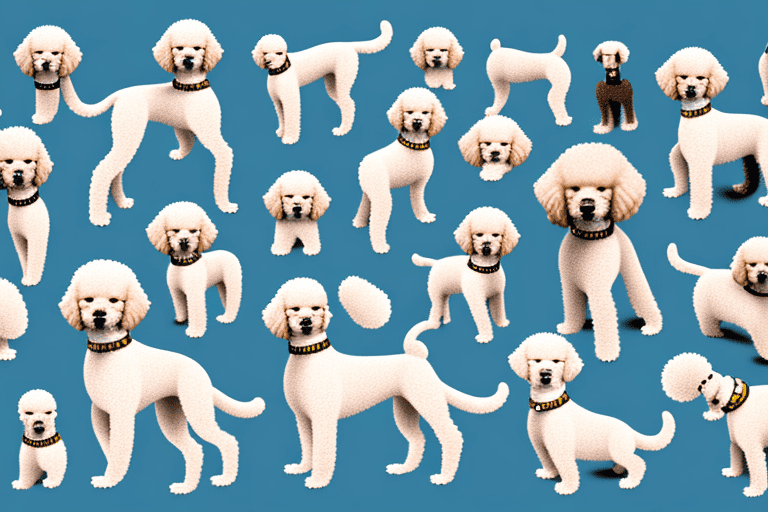 Several distinct types of poodle dogs