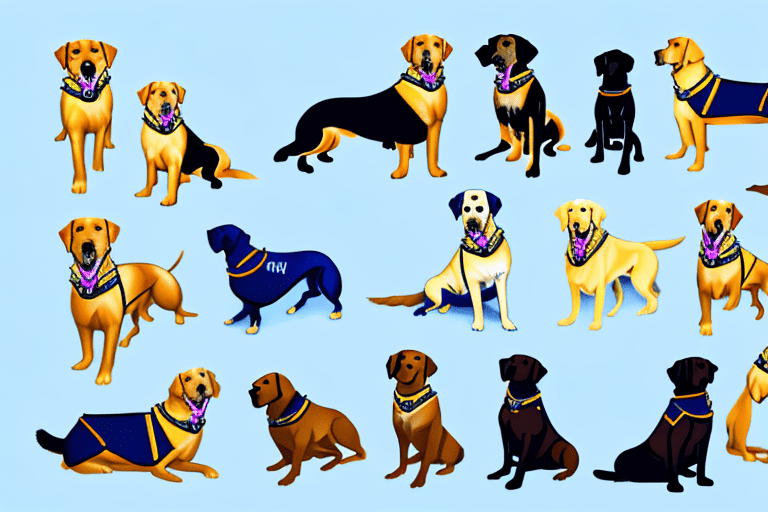 Various types of service dogs