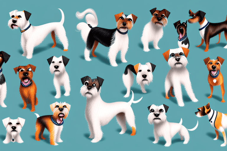 Several distinctive types of terrier dogs