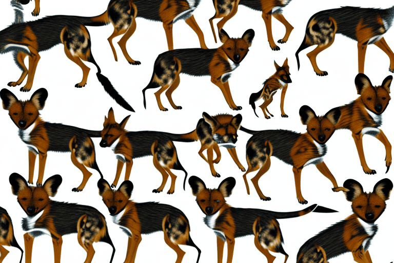 Various wild dog species native to africa and asia