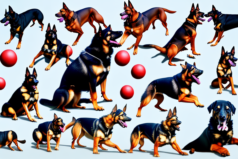 Several distinct breeds of dogs