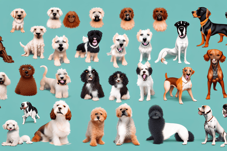 Several different breeds of dogs