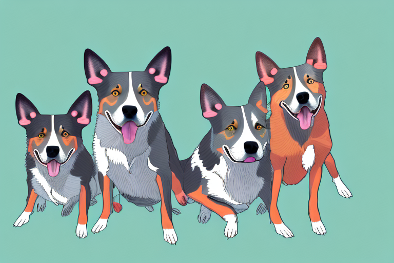 Three australian cattle dogs