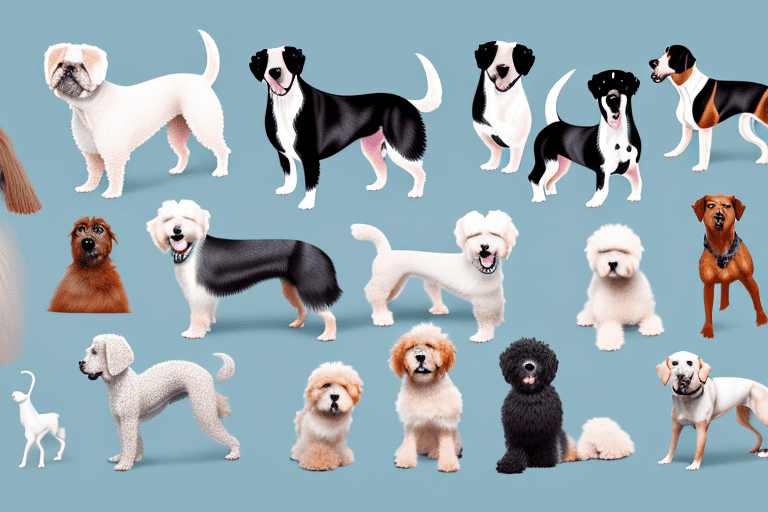 Several different breeds of dogs