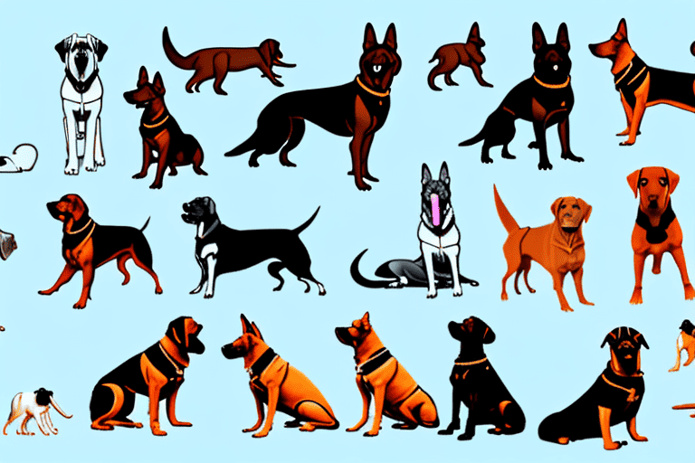 Several different breeds of dogs known for their protective nature