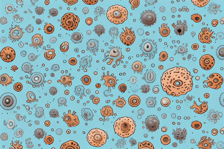 Several different types of bacteria