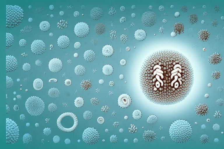 Different types of bacteria magnified under a microscope