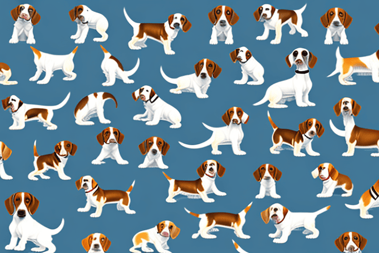 Different types of beagle dogs in various poses