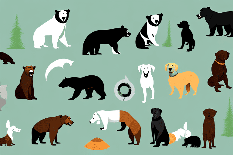 Several different breeds of dogs