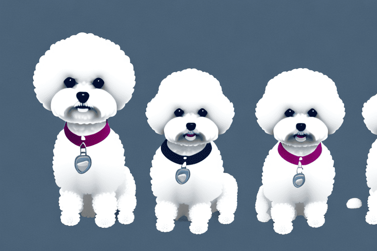 Different types of bichon frise dogs in various poses