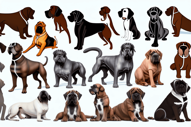 Several different types of large dog breeds