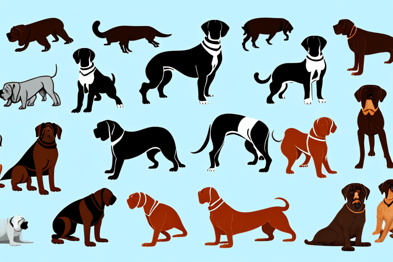 Several different types of large dogs