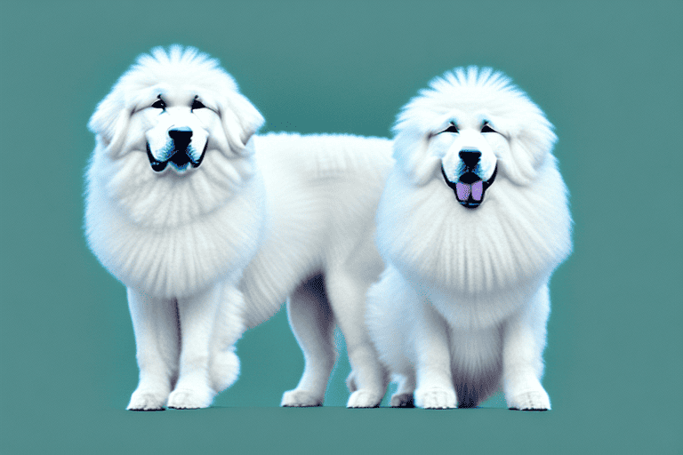 Several different types of large white dog breeds