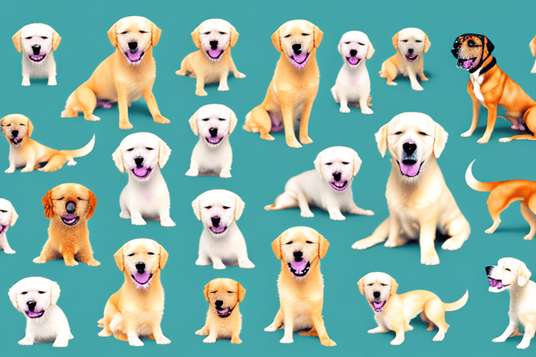 Several different types of blonde dogs